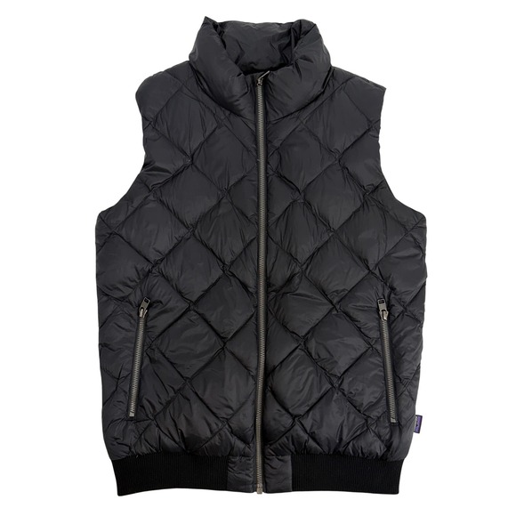 Patagonia Jackets & Blazers - Patagonia Prow Bomber Quilted Down Vest Black Women's Size Small Full Zip Puffer